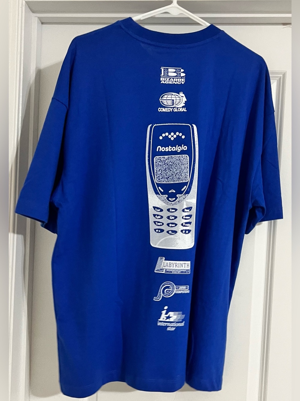 Men Nostalgia Graphic T-Shirt - Royal Blue, Size: Small